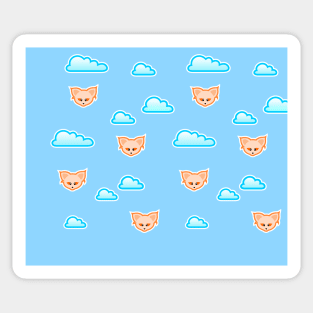 Cloudy fox pattern Sticker